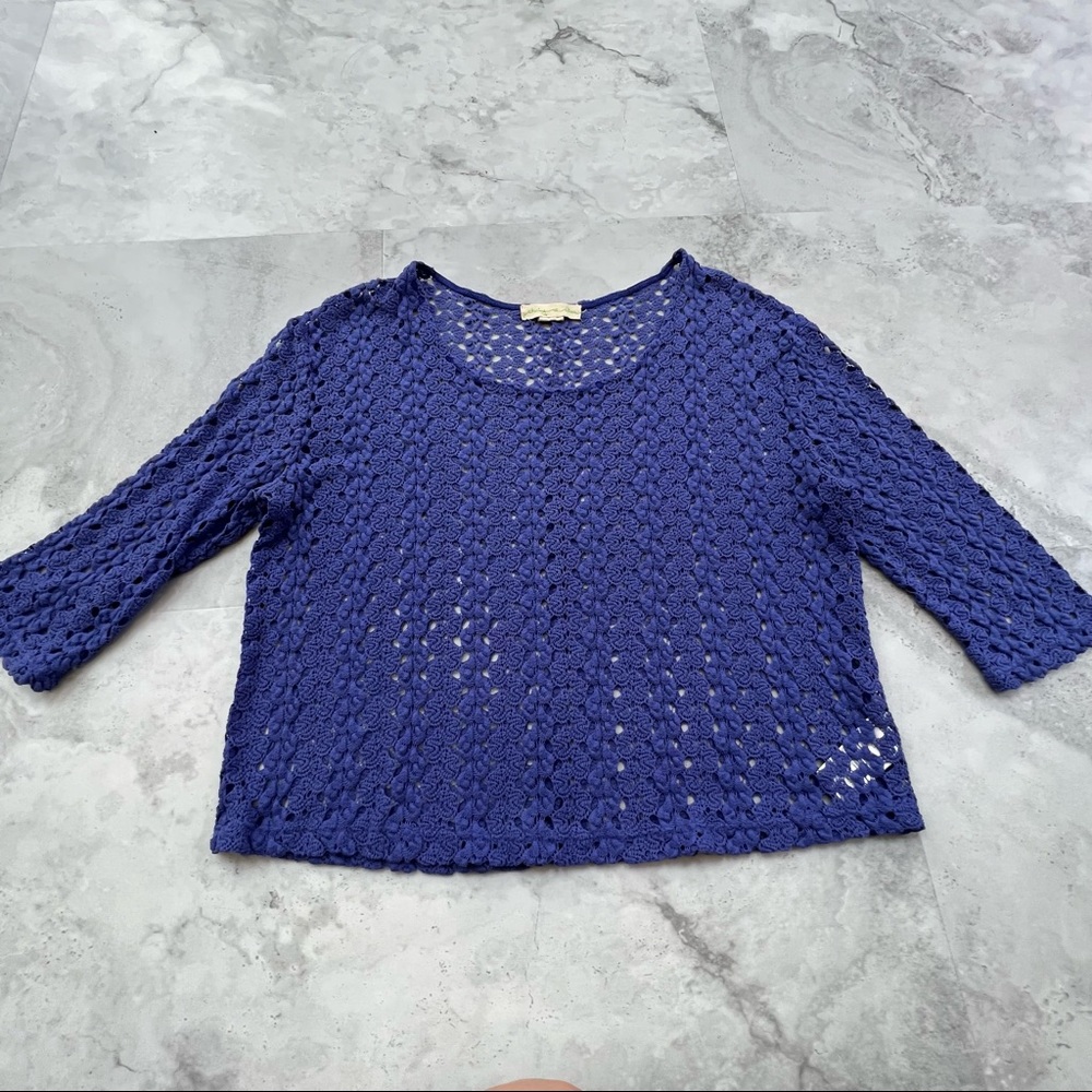 Staring At Stars Anthropologie Lace Top Purple Size‎ Medium M